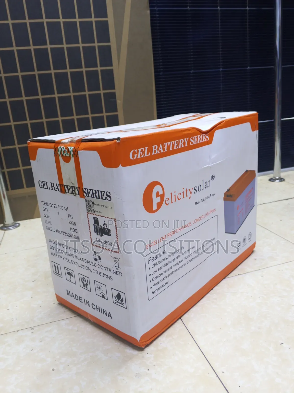 100ah Felicity Gel Battery (18 Months Warranty)