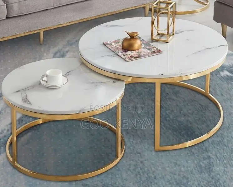 Coffee Table; Premium Modern Living Room Coffee Table With Marble Top