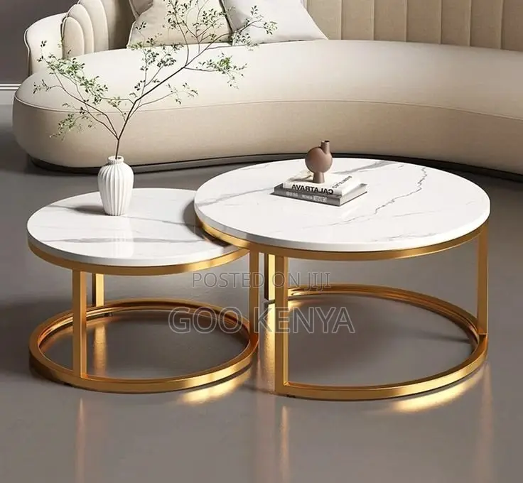 Coffee Table; Premium Modern Living Room Coffee Table With Marble Top