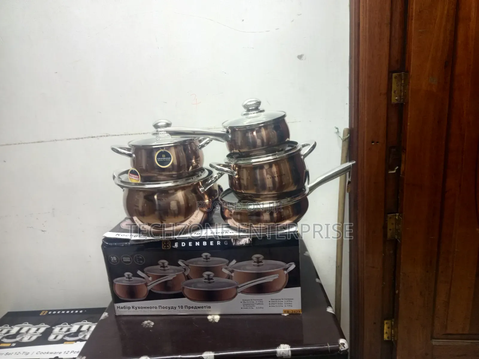 10 Pieces Gold Edenburg Eb-2423 Stainless Steel Cookware Set 