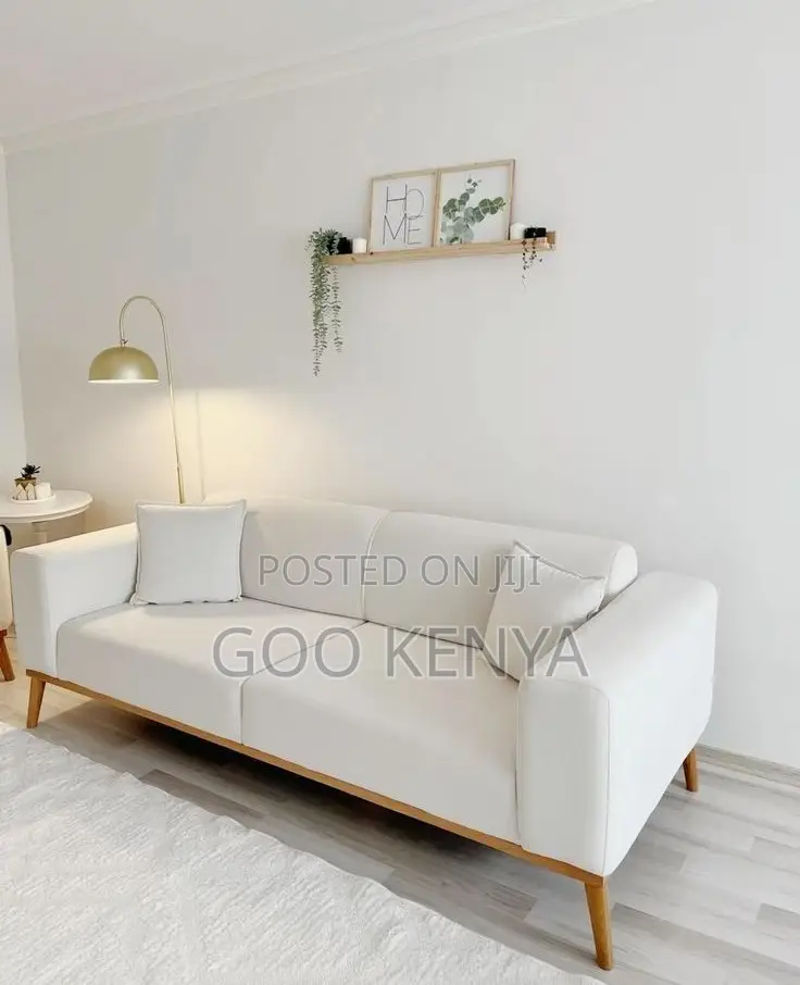 Home Sofa; Modern Living Area Sofa Set 3 Seater Wooden Structure