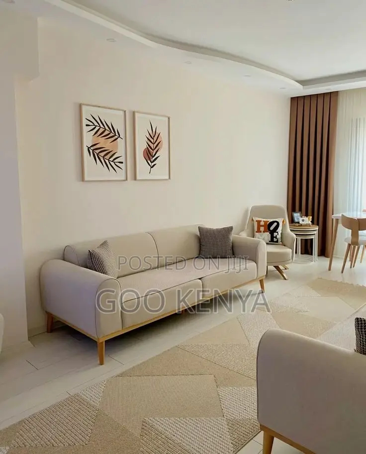 Home Sofa; Modern Living Area Sofa Set 3 Seater Wooden Structure
