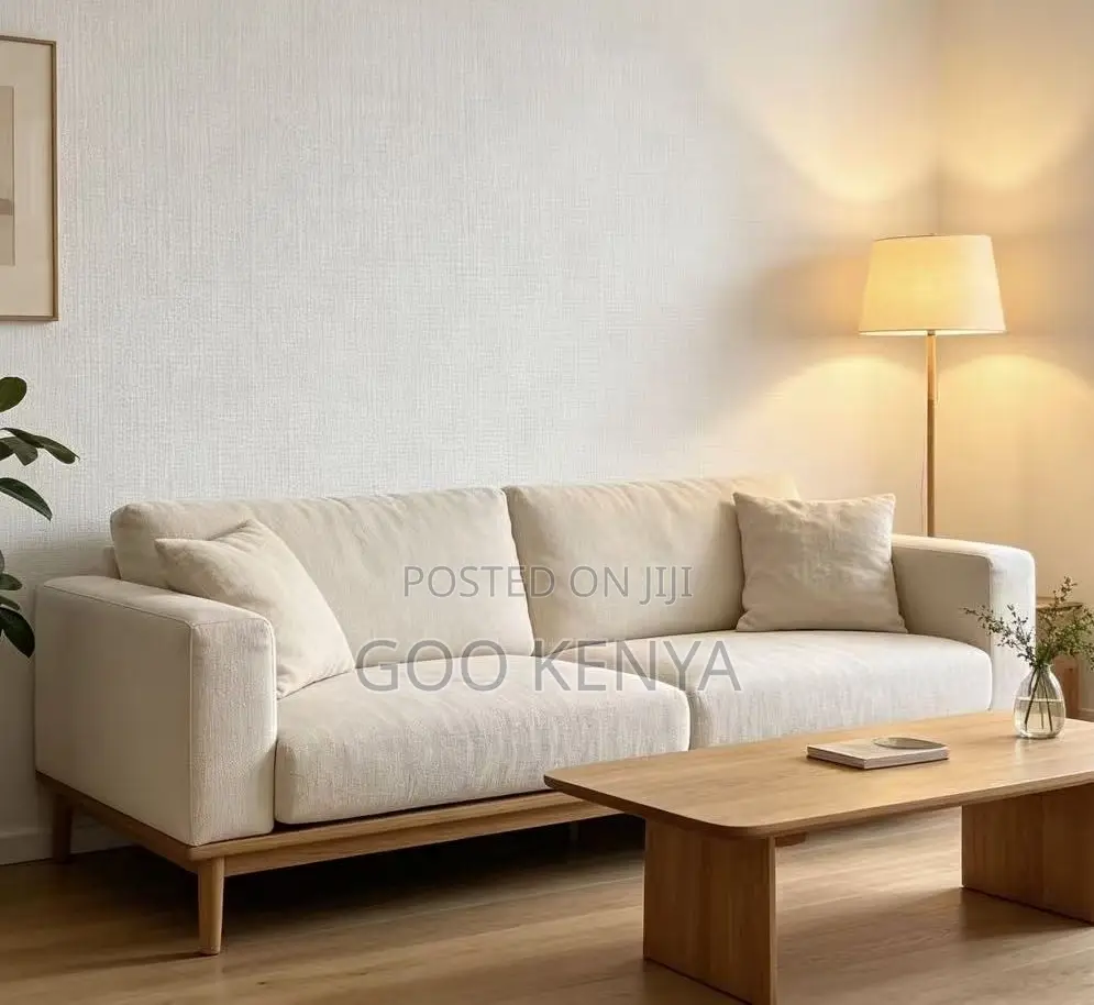 Home Sofa; Modern Living Area Sofa Set 3 Seater Wooden Structure