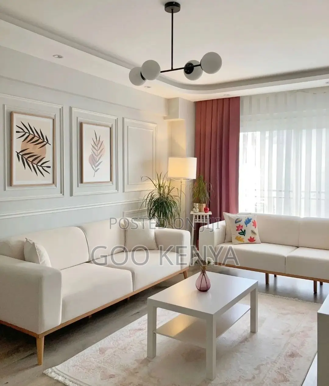 Home Sofa; Modern Living Area Sofa Set 3 Seater Wooden Structure