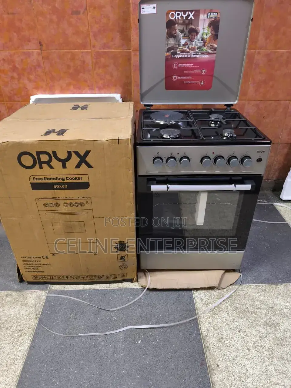 Mika Oryx Standing Cooker, 60cm X 60cm, 3 Gas Pool Jet Burners