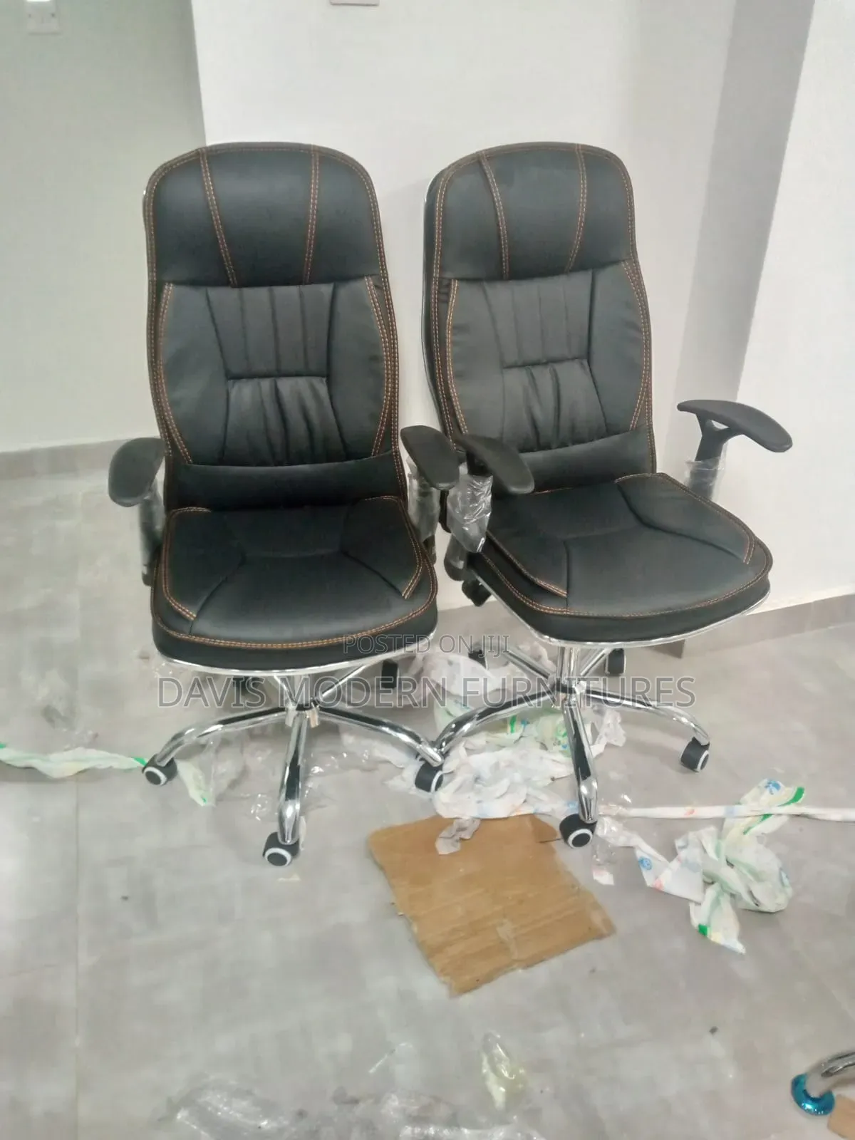 Two Black Executive Office Chairs