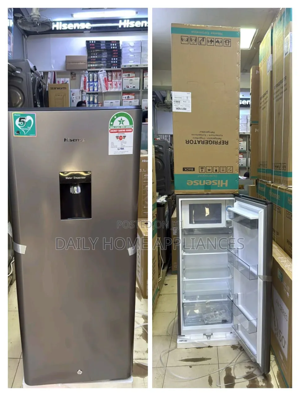 Hisense 176l Single Door Fridge - Water Dispenser
