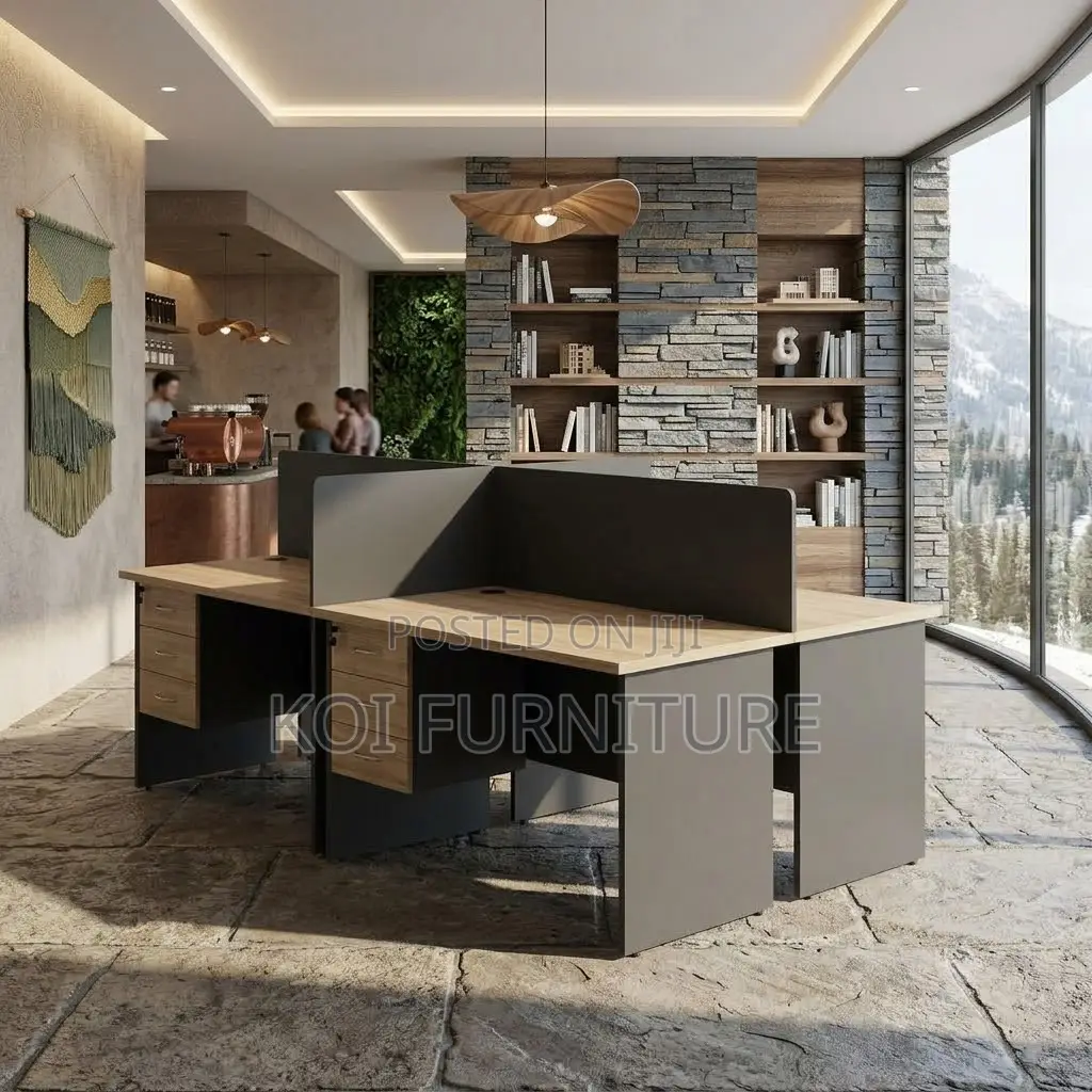 Office Workstation; Four Users Wooden MDF Office Workstastions