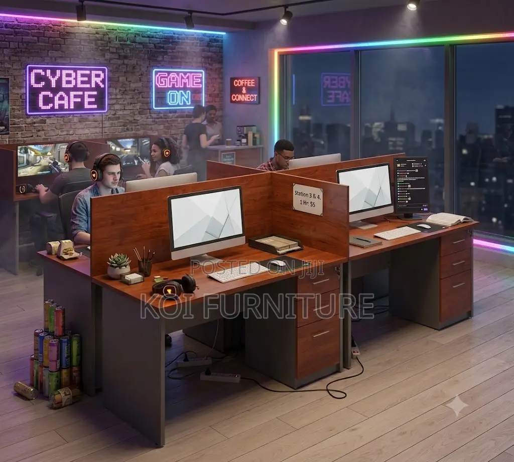 Office Workstation; Four Users Wooden MDF Office Workstastions