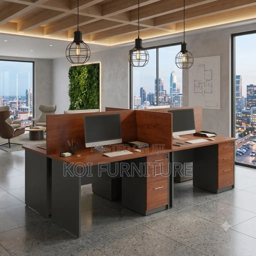 Office Workstation; Four Users Wooden MDF Office Workstastions