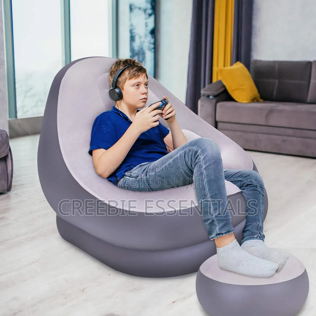 Inflatable Lazy Sofa With Foot Stool