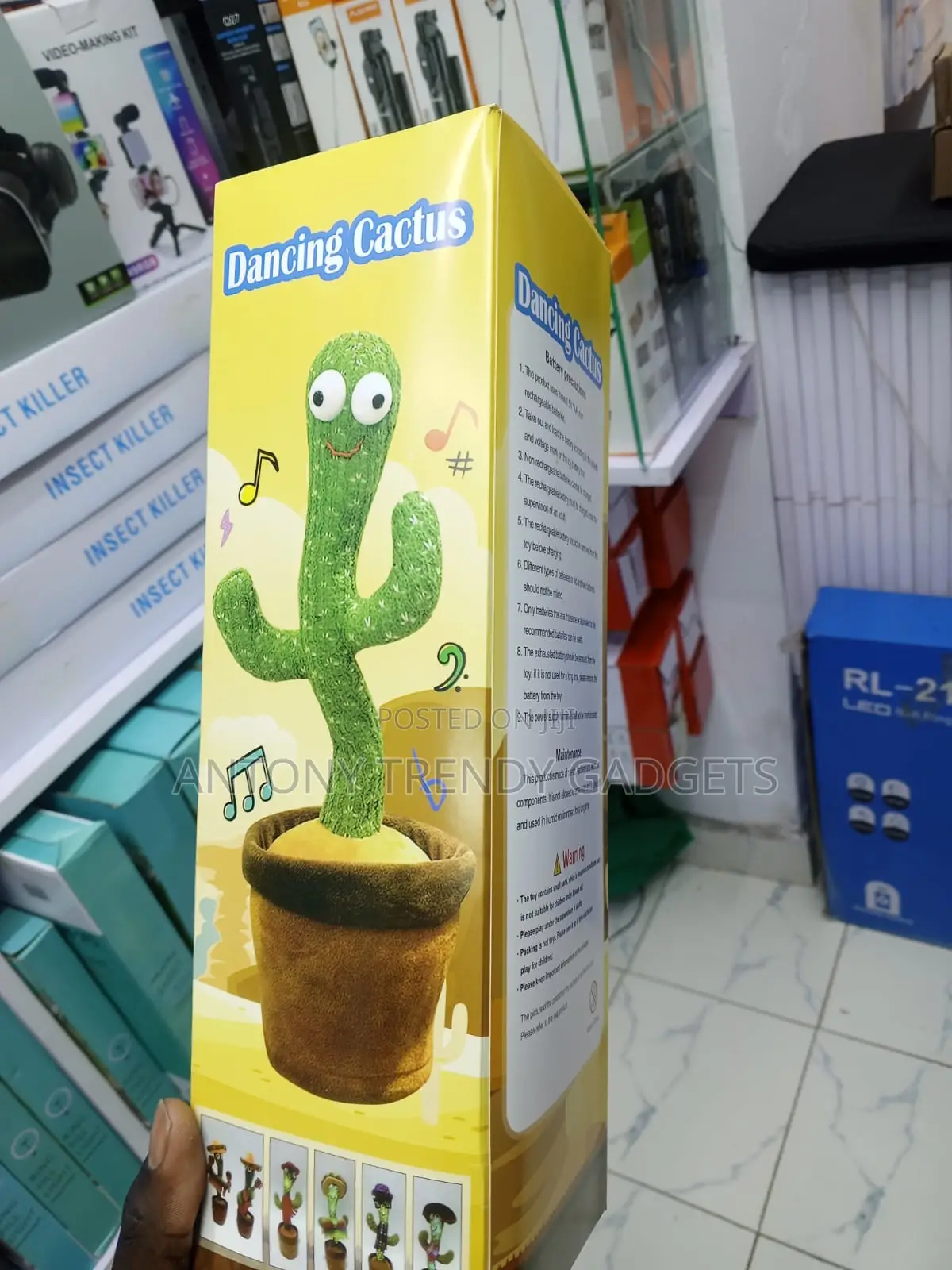 Interactive Singing Cactus Plush Toy With Led Lights