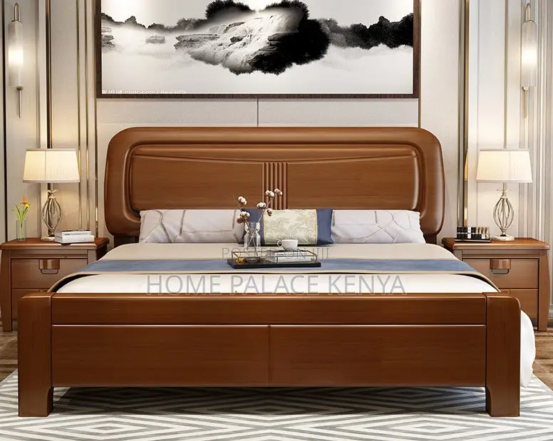 Wooden Bed: Luxury Sleep Bed With Nightstands