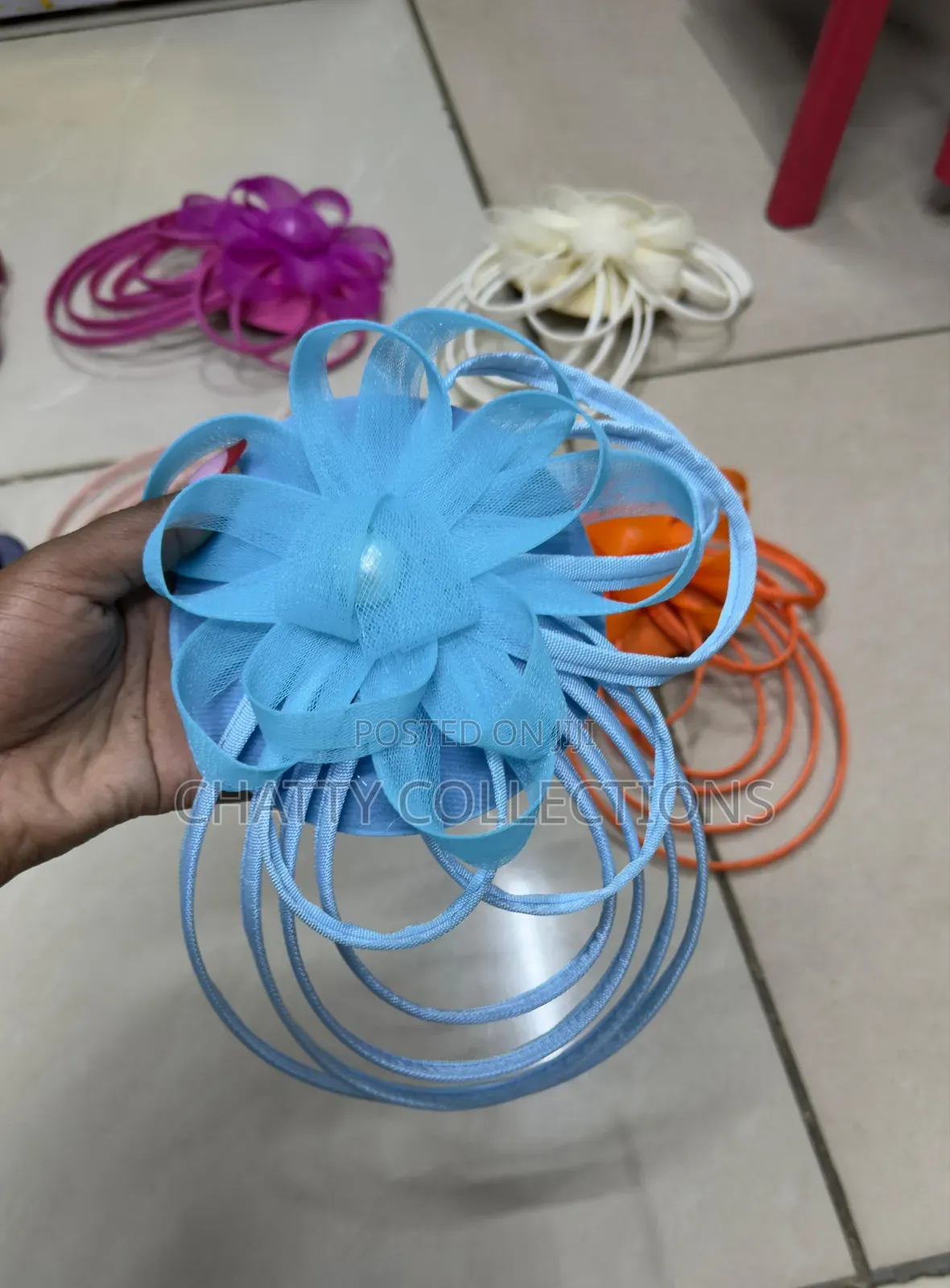 Sky Blue Big Elegant Ladies Fascinators / Headpiece