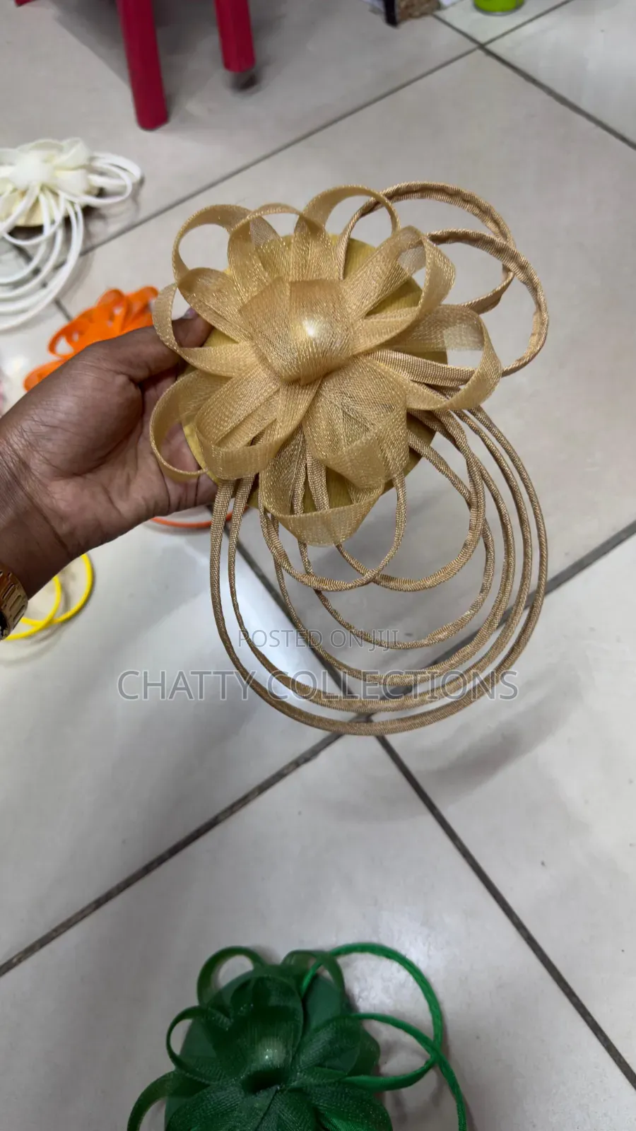 Gold Big Elegant Ladies Fascinators / Headpiece