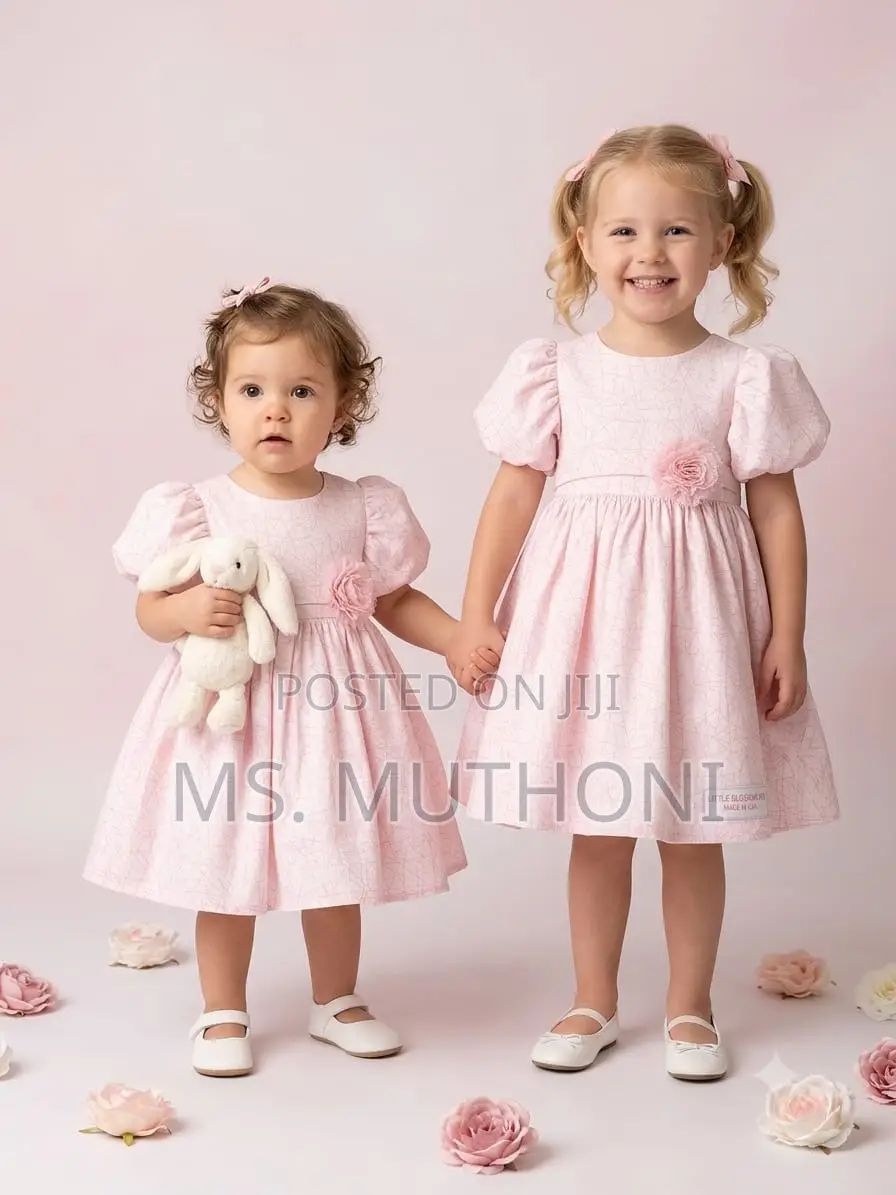 1-4 Yrs Beautiful Girls Dresses  (Pink , Blue , Cream)