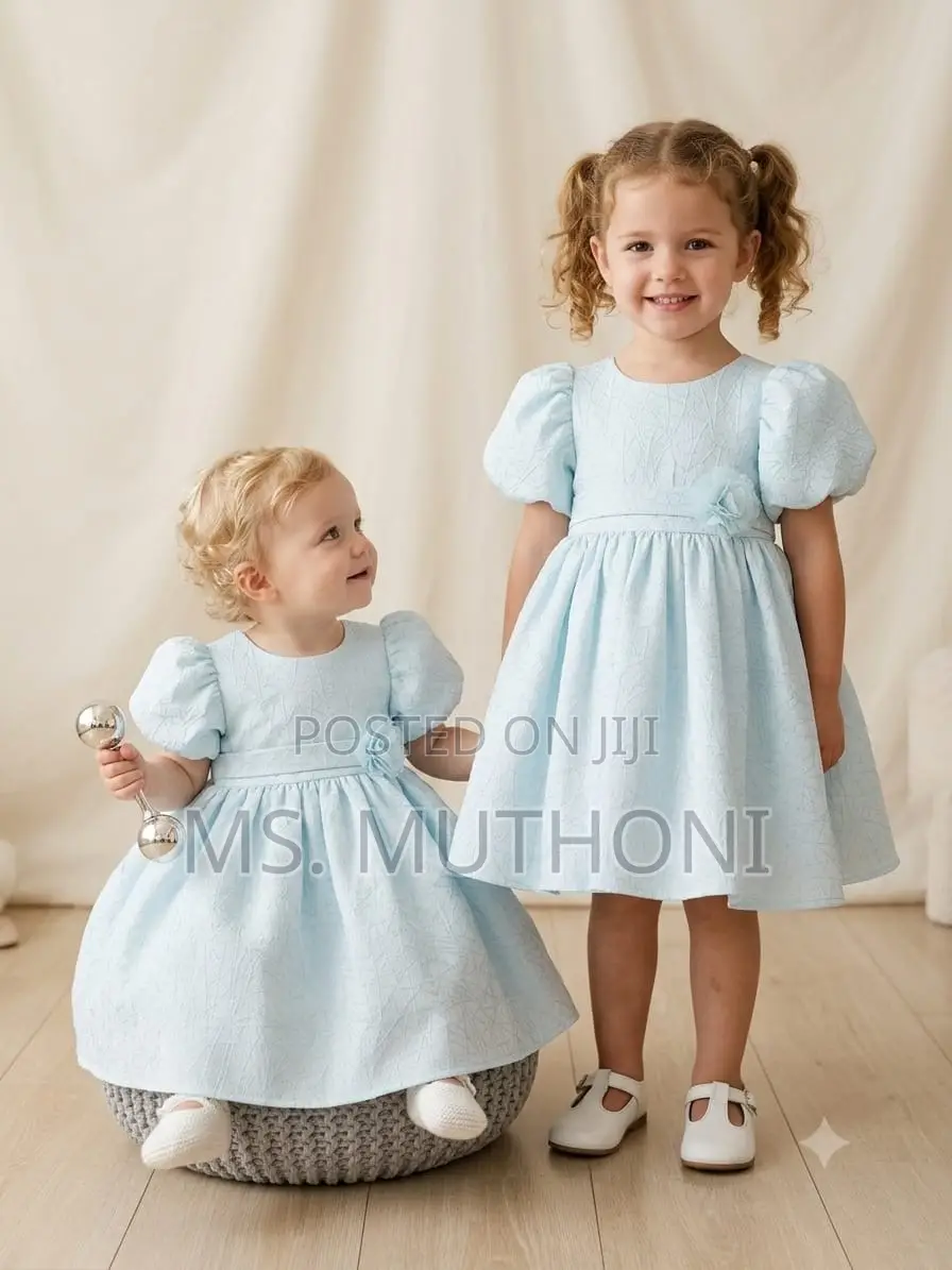 1-4 Yrs Beautiful Girls Dresses  (Pink , Blue , Cream)