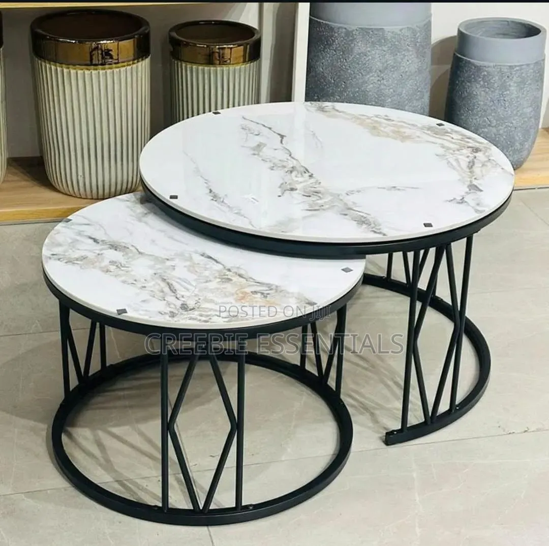 2 in 1 Pure Marble Nesting Table
