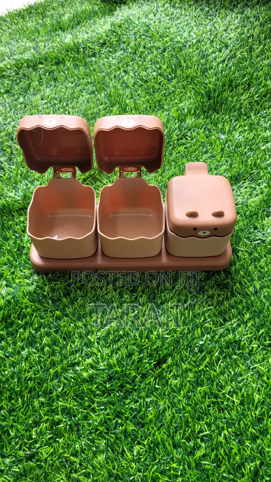 Cute 3-Piece Bear Seasoning Box Set / Kitchen Spice Jar Organizer