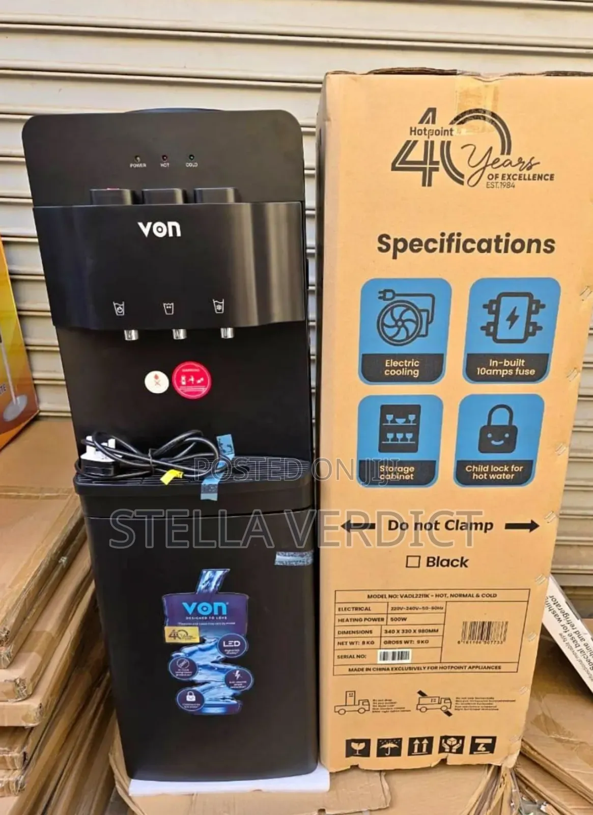 Von Hot Normal and Cold 3 Taps Dispenser