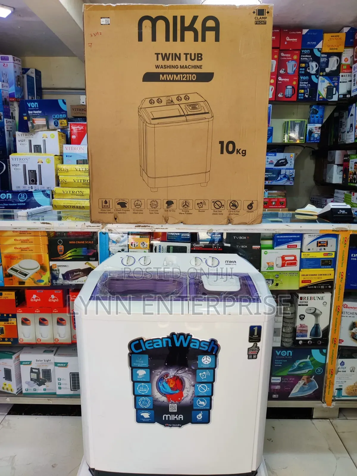 *Mika Washing Machine Twin Tub 10kg With Air Dryer Turbo