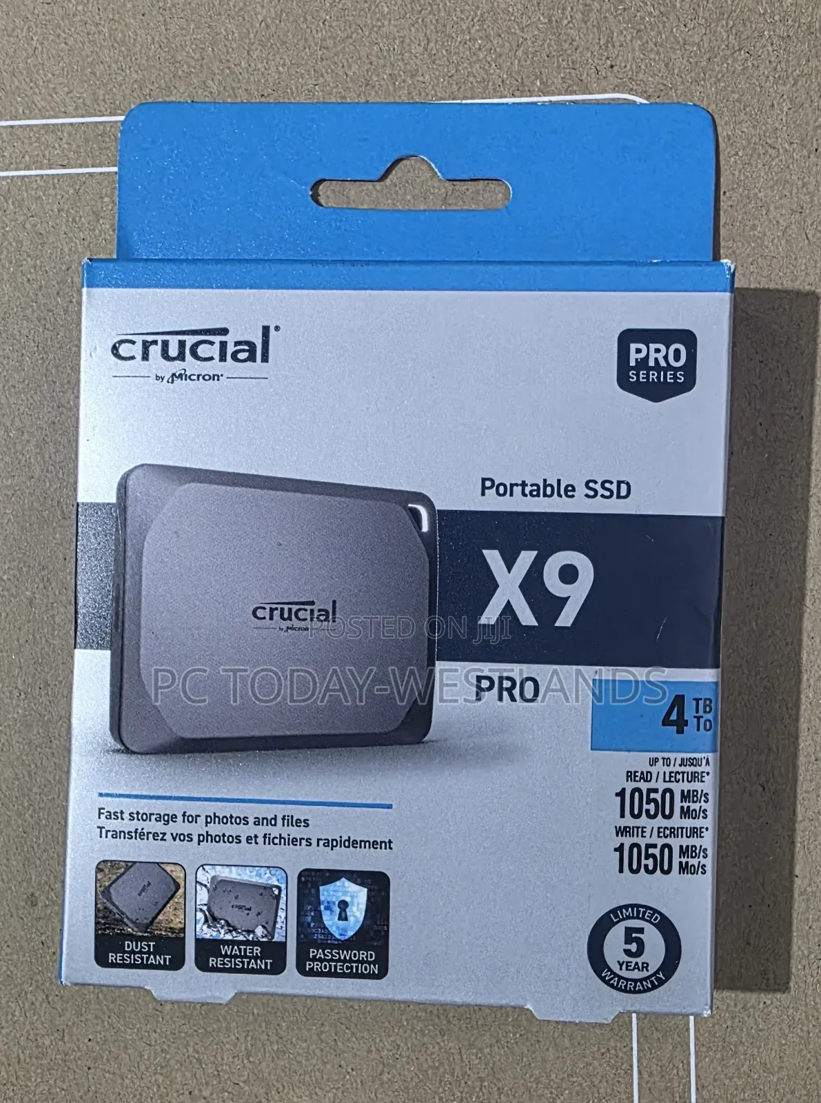 Crucial X9 Pro 4tb Usb-C Portable External SSD 1050 MBPS