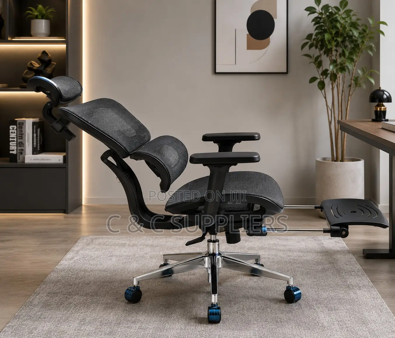 Executive Office Mesh Chair With Footrest