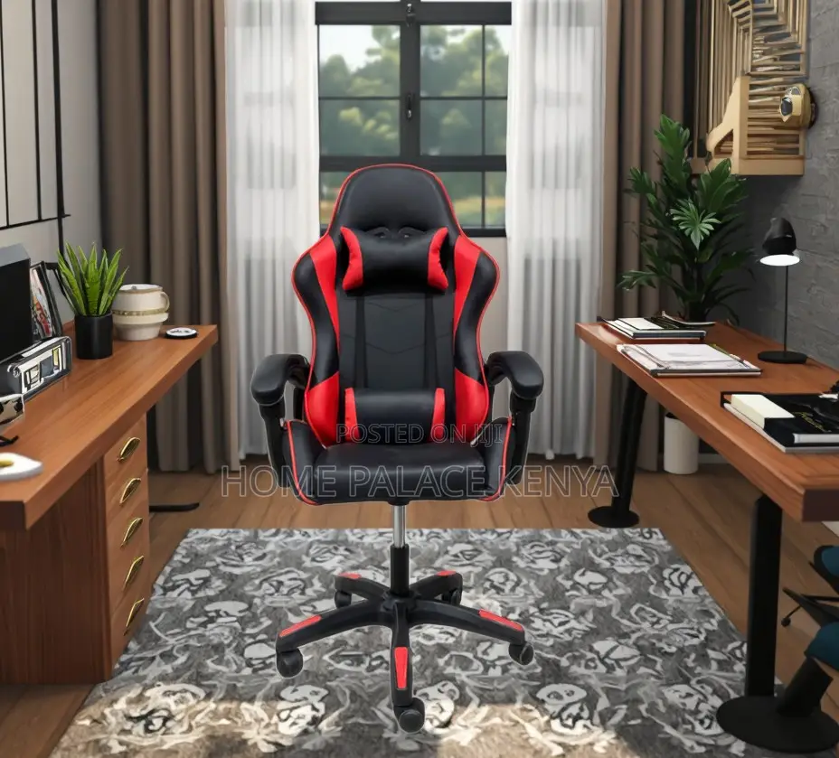 Gaming Desk: Ergonomic Padded Racing Chair