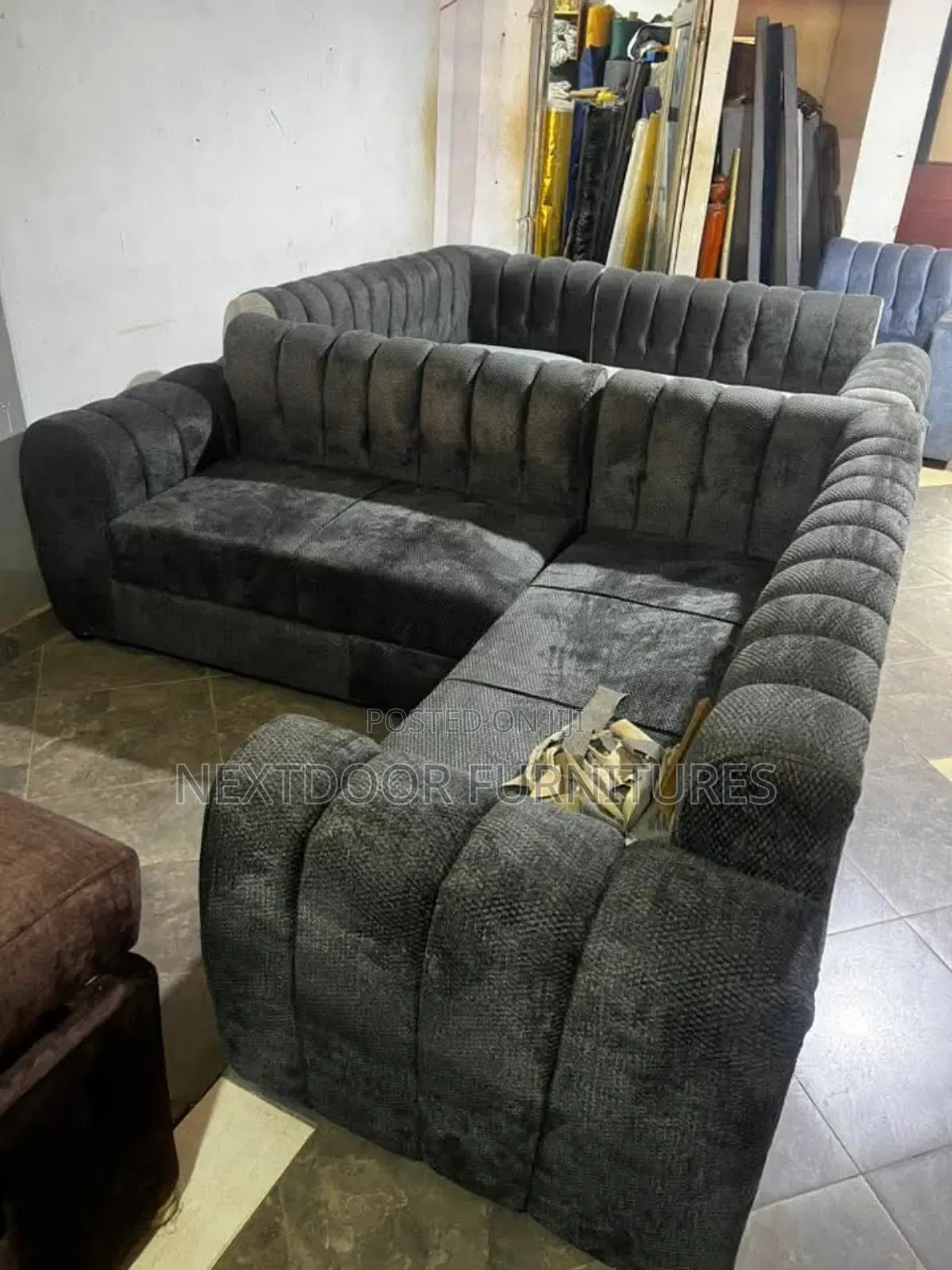 Black L Shaped Sofa