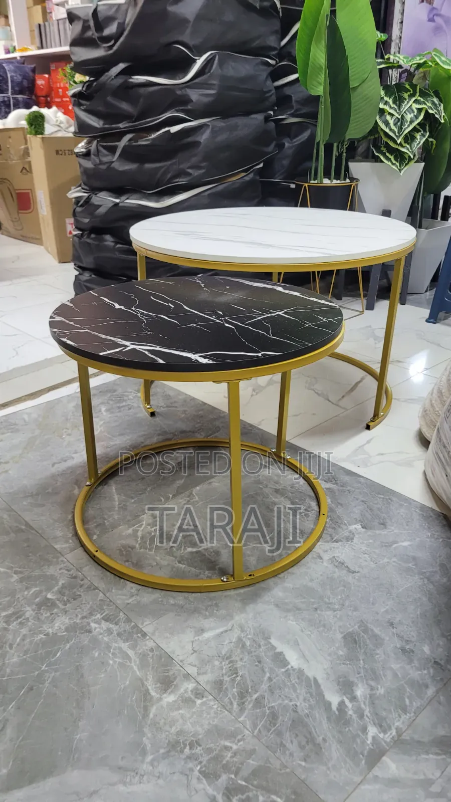 ​Modern Nesting Coffee Table Set - Elegant Marble Effect