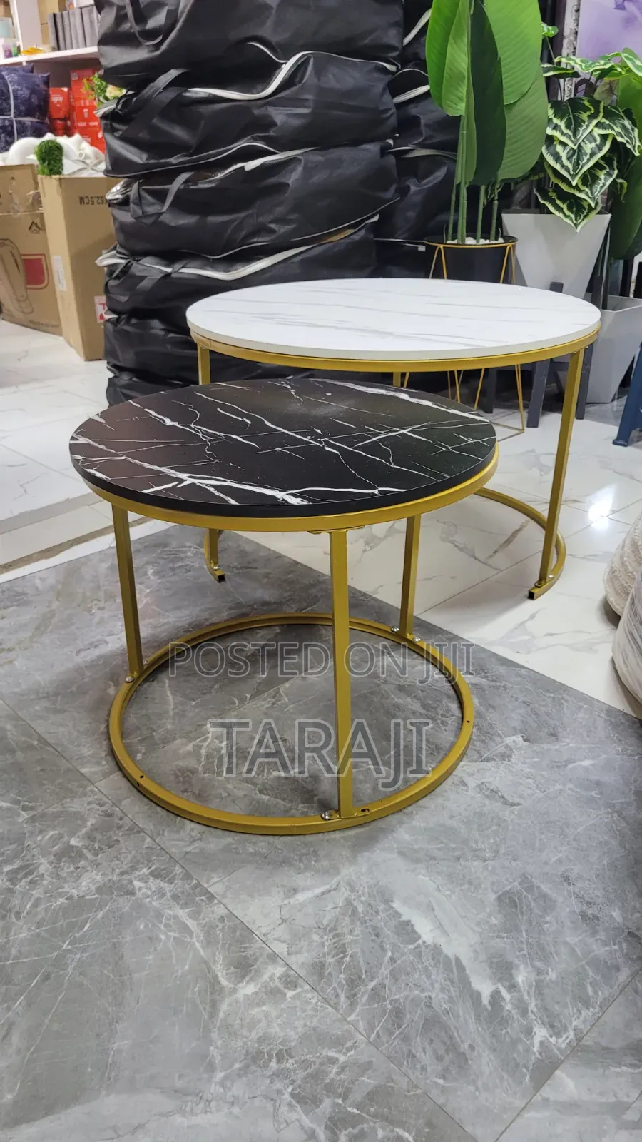 ​Modern Nesting Coffee Table Set - Elegant Marble Effect