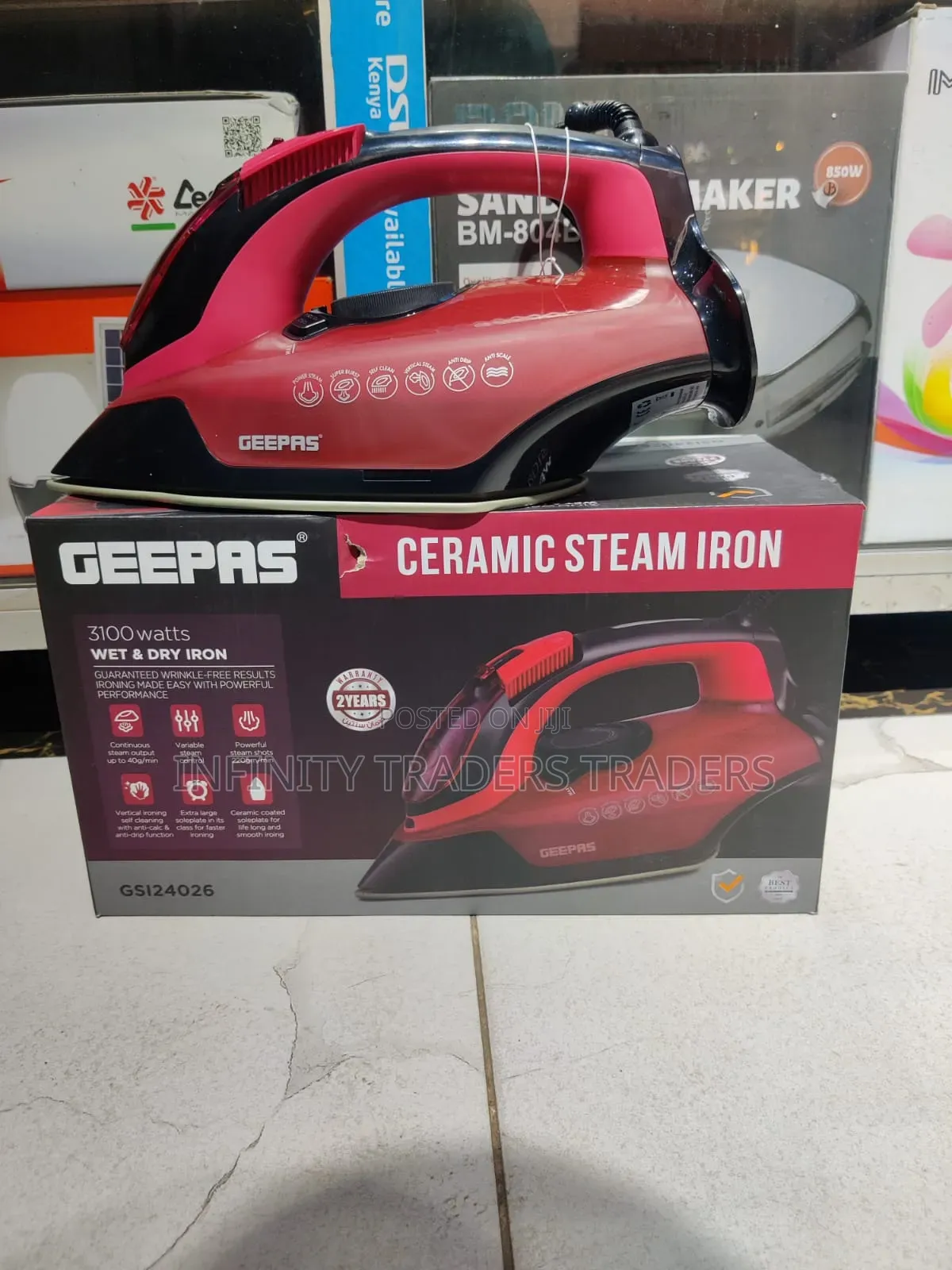 Geepas Heavy Duty Ceramic Wet and Dry Steam Iron