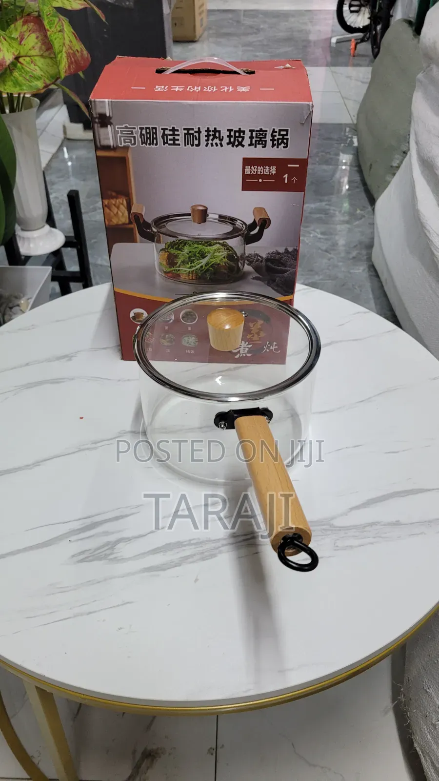 Premium Heat-Resistant Glass Cooking Pot - Transparent Sufuria