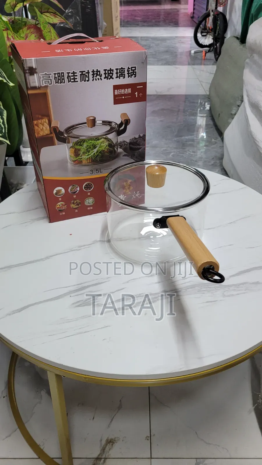 Premium Heat-Resistant Glass Cooking Pot - Transparent Sufuria