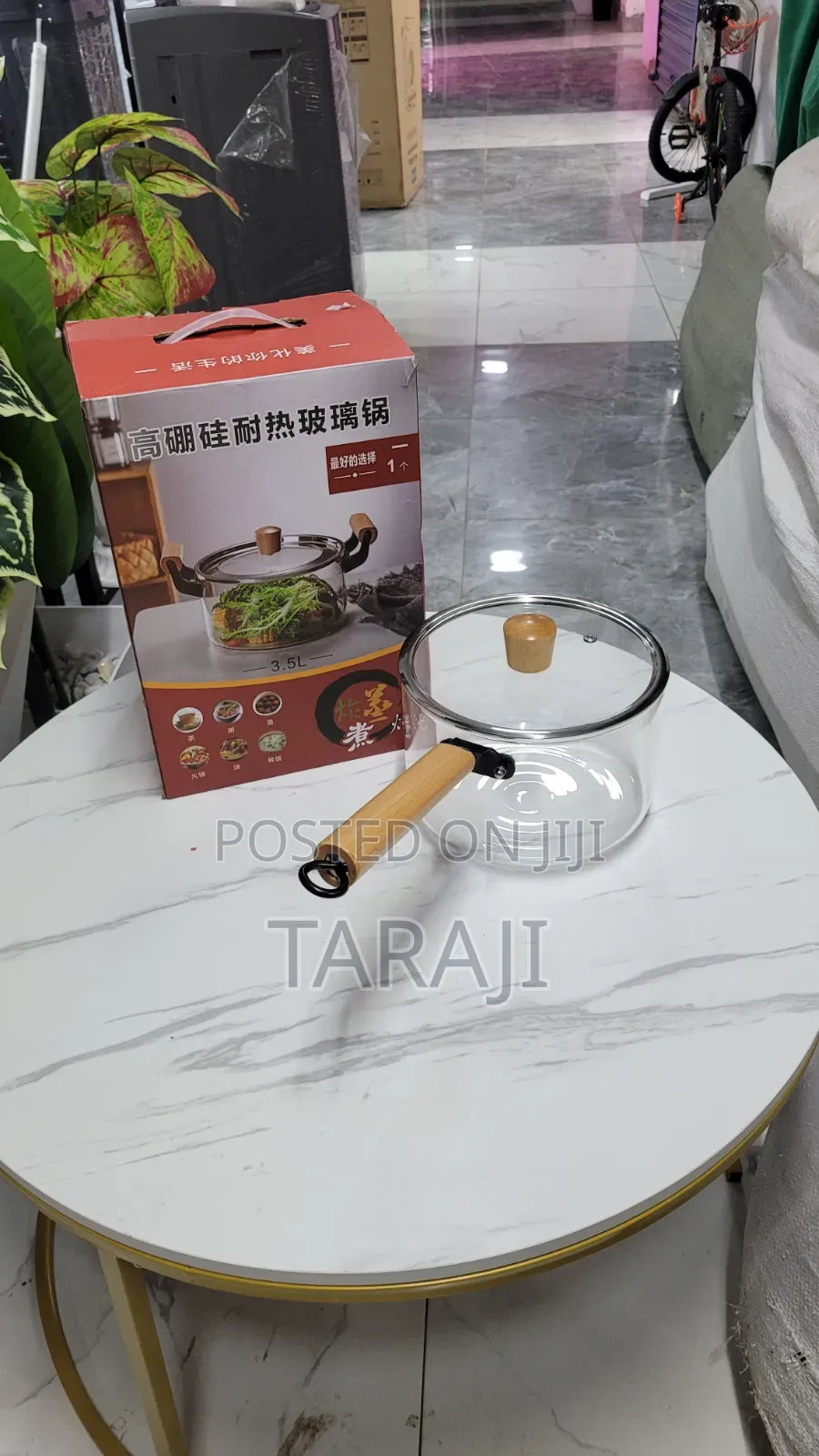 Premium Heat-Resistant Glass Cooking Pot - Transparent Sufuria