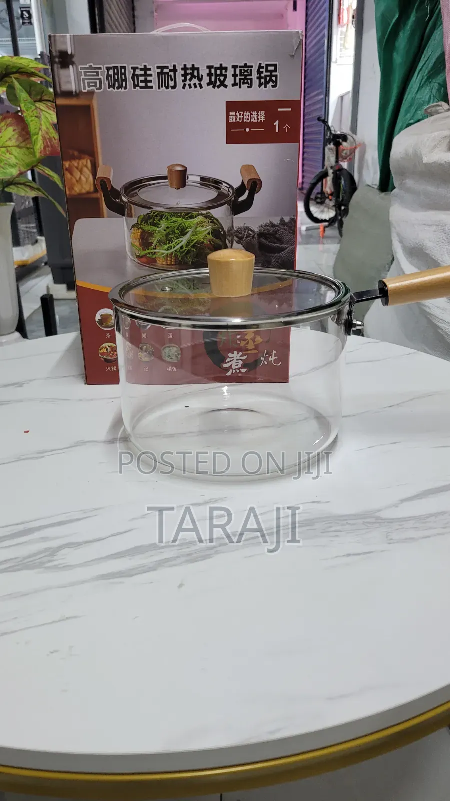 Premium Heat-Resistant Glass Cooking Pot - Transparent Sufuria