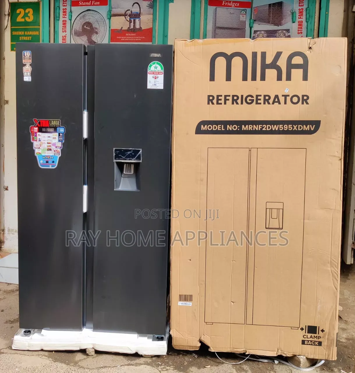 Mika Fridge 595litres Side by Side No Frost With Dispenser