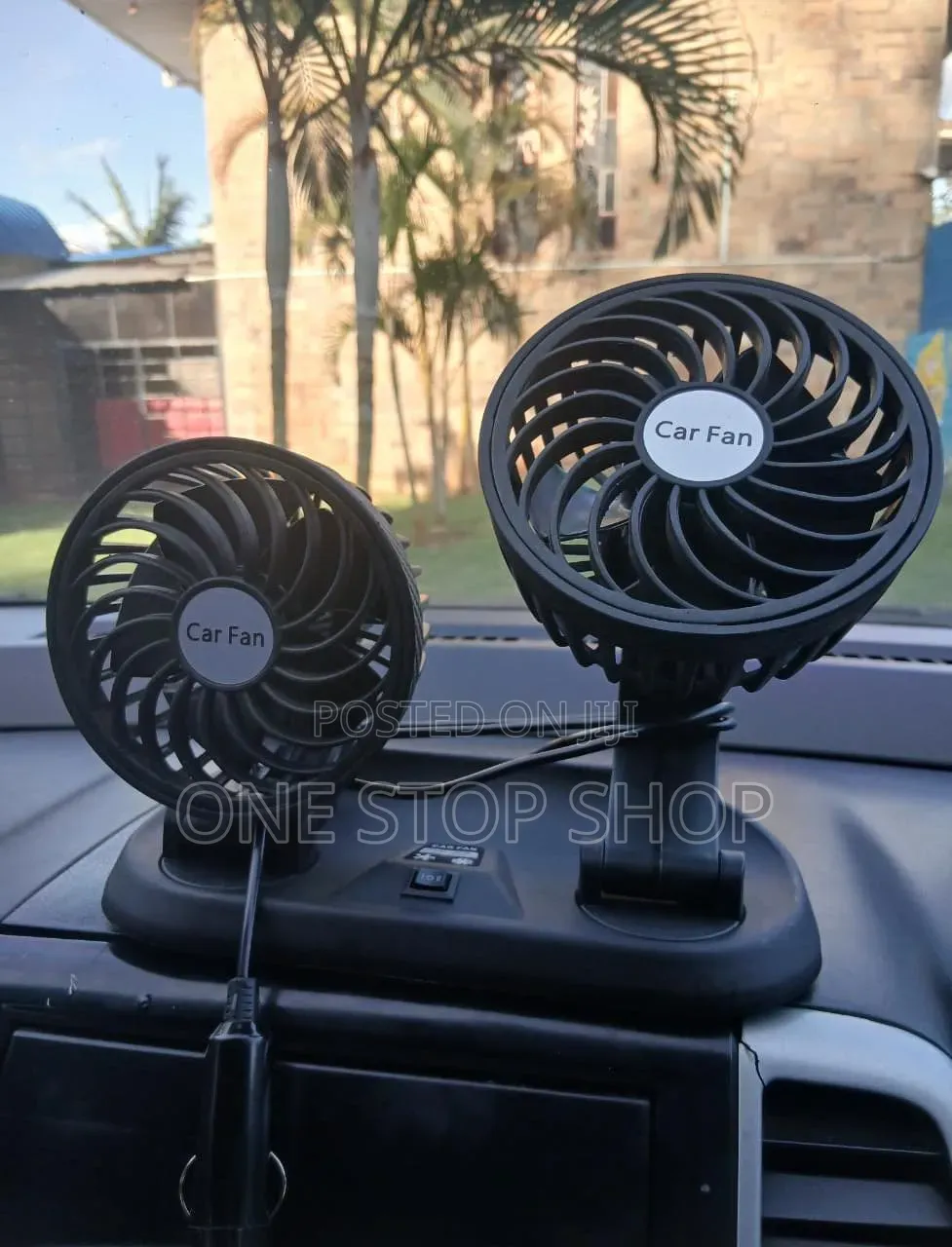 Dual_heae Car Cooling Fan Provide Airflow in Multiple Direction