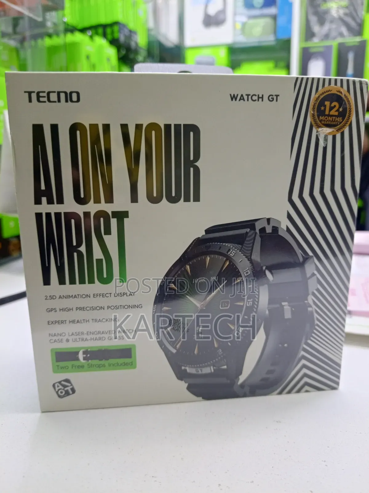 Tecno Watch Gt Ai Smart Watch With Amoled Display and Dual Straps