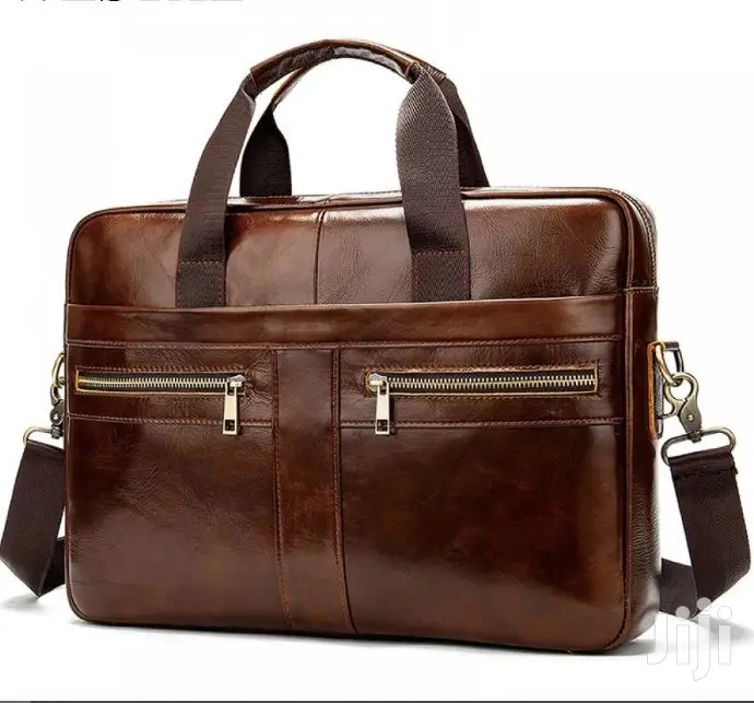 Genuine Leather Office Laptop Shoulder Bag - #2019