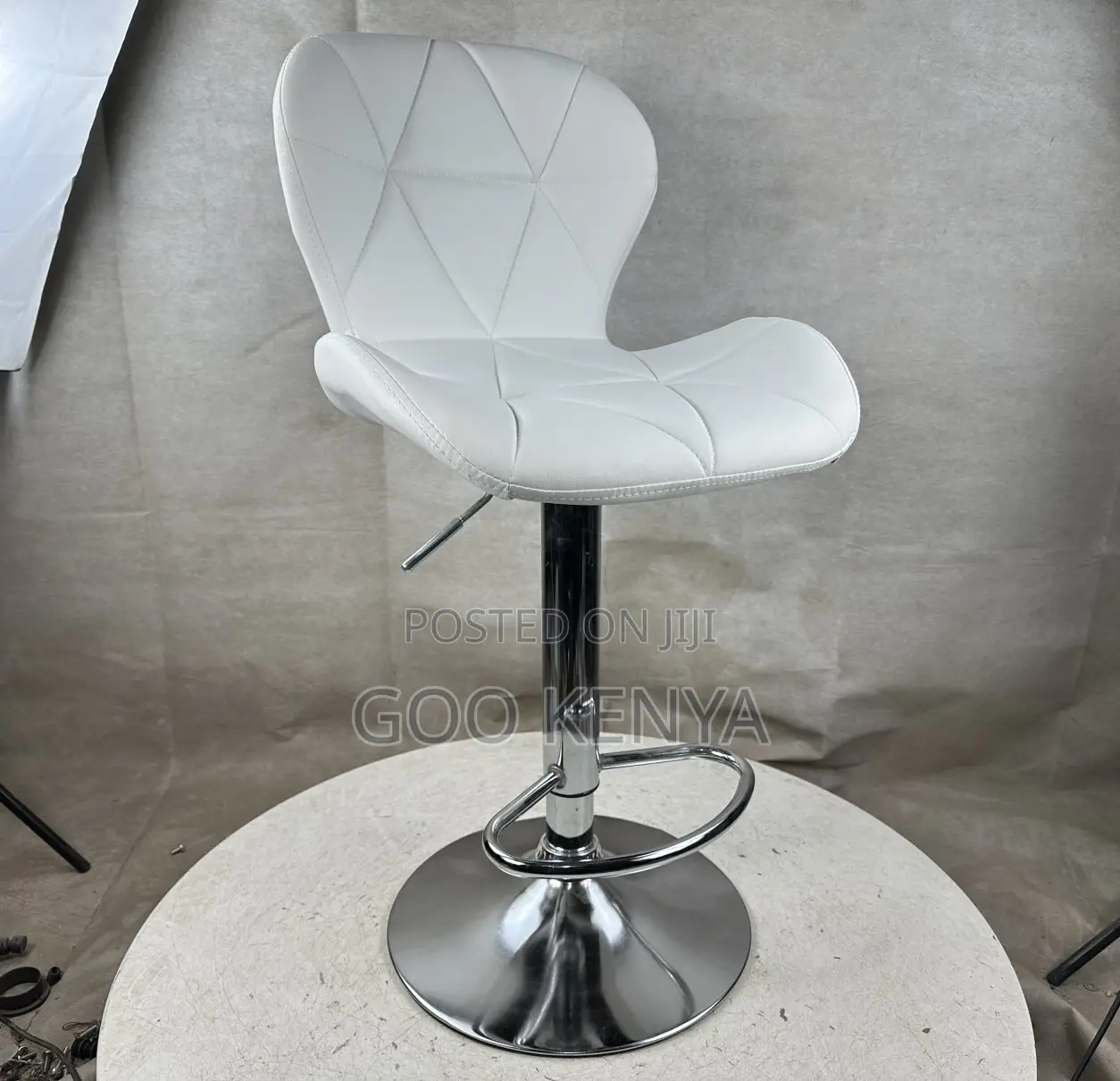 Kitchen Stool; Elegant Adjustable Faux Leather Kitchen Bar Stool