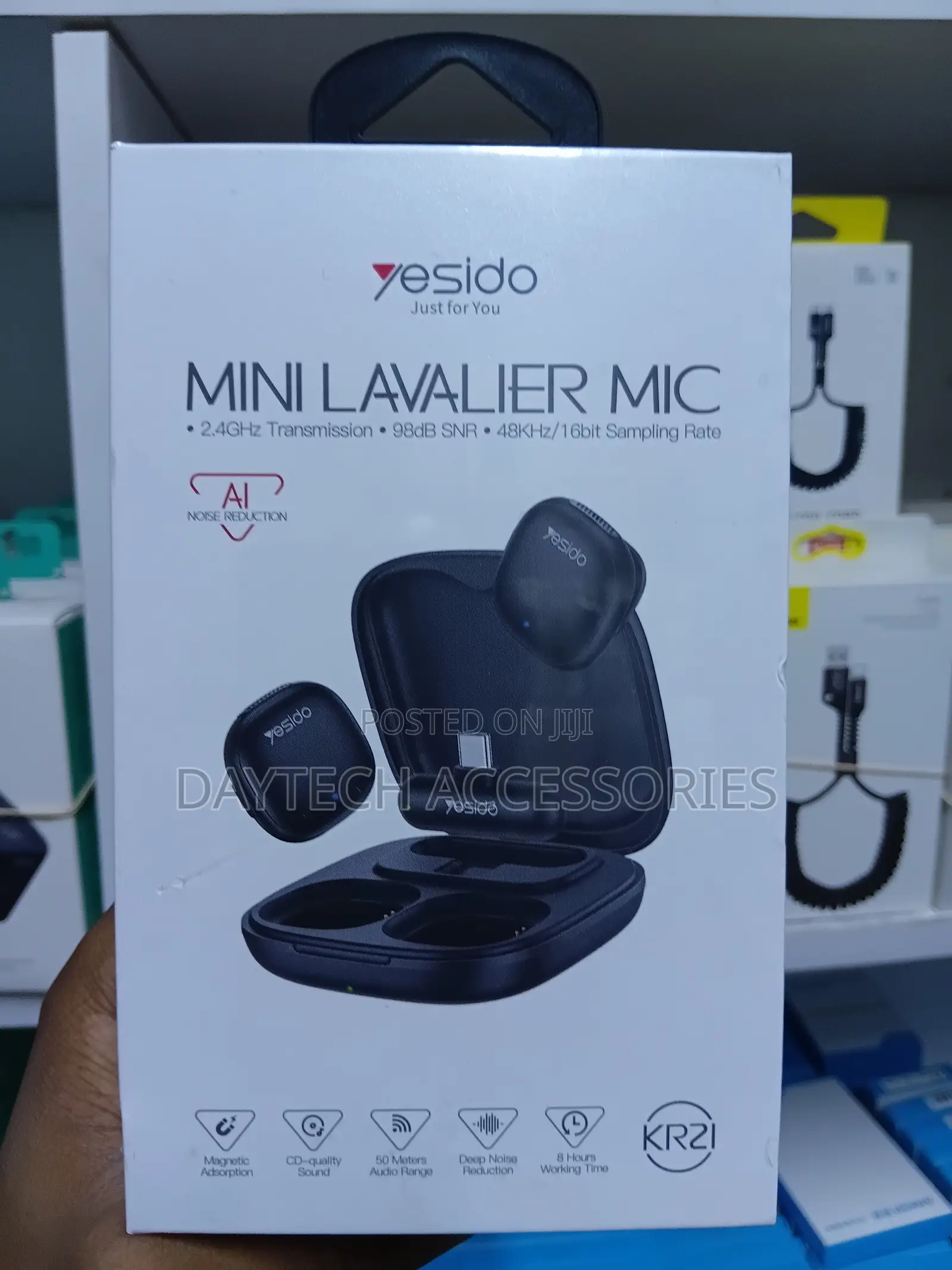 Yesido Kr21 Mini Wireless Lavalier Microphone - Black