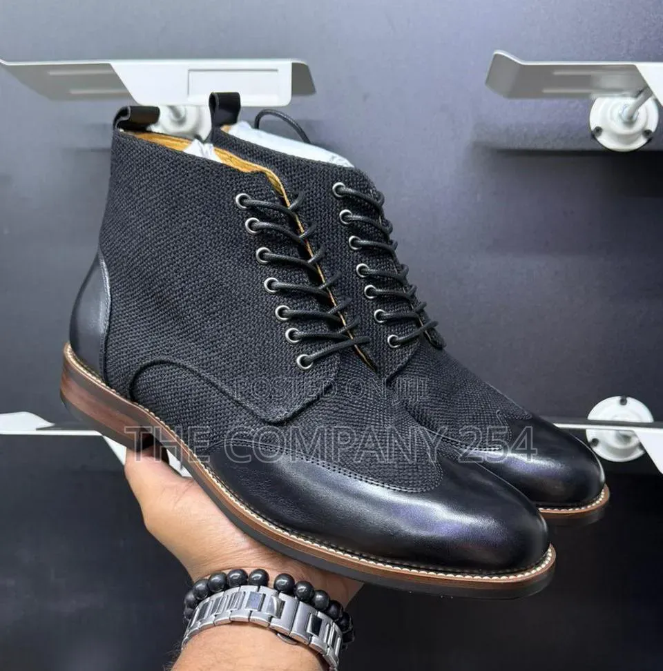 Quality Casual Leather John Foster Designer Low Rubber Sole Boots Shoe