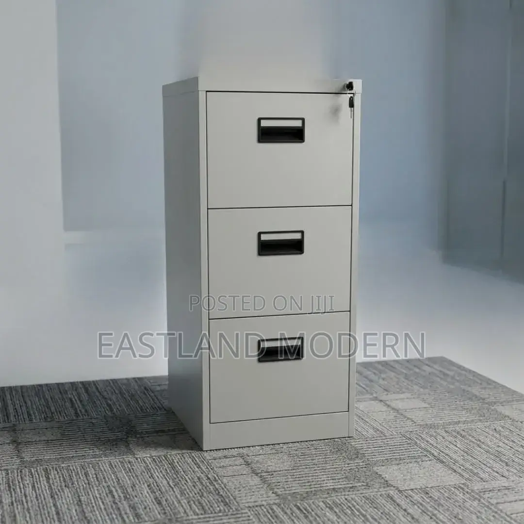 Modern 3 Drawer Metallic Cabinet
