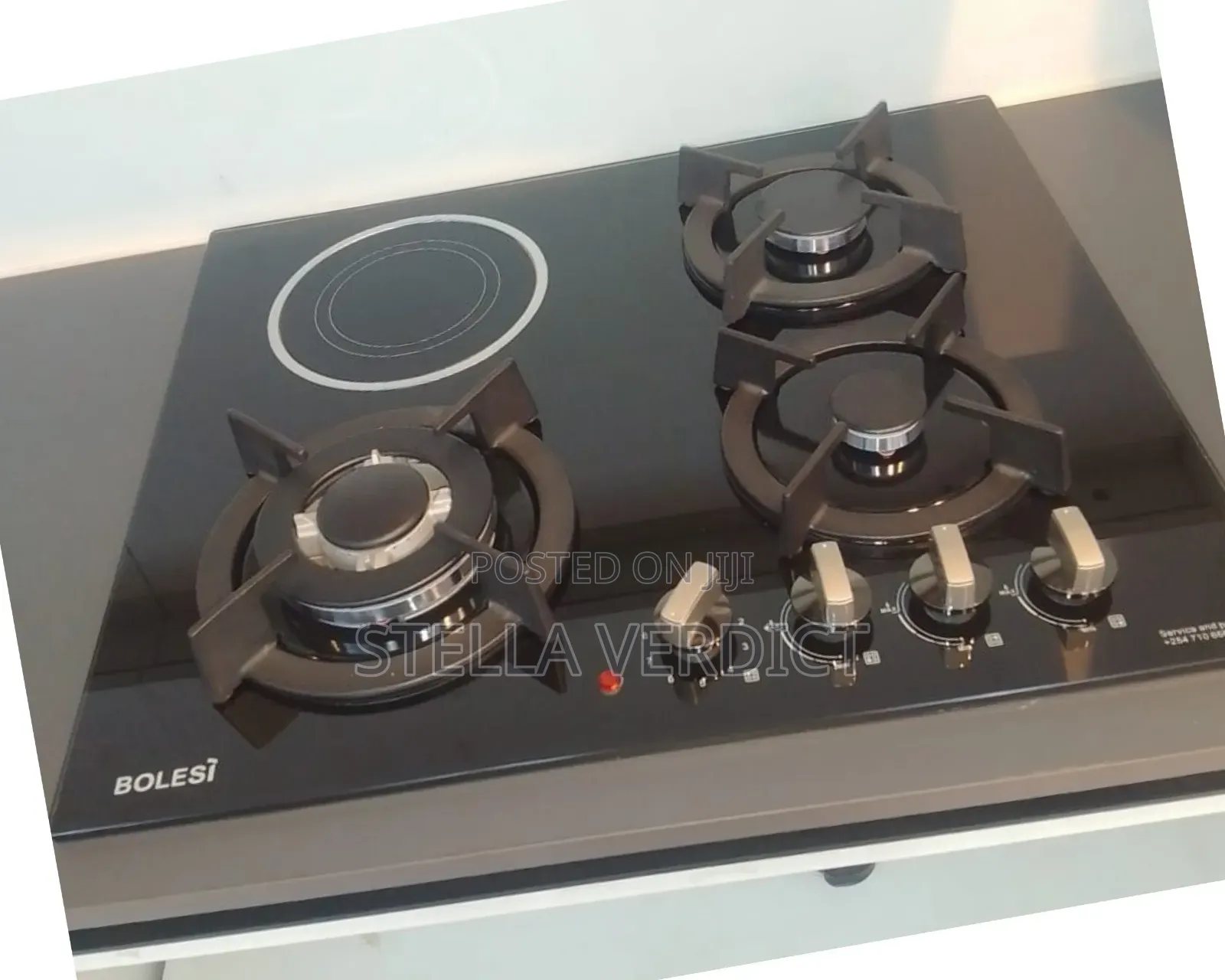 Bolesi Hob 3 Gas Burners +1 Infrared Electric With Gas Sensor