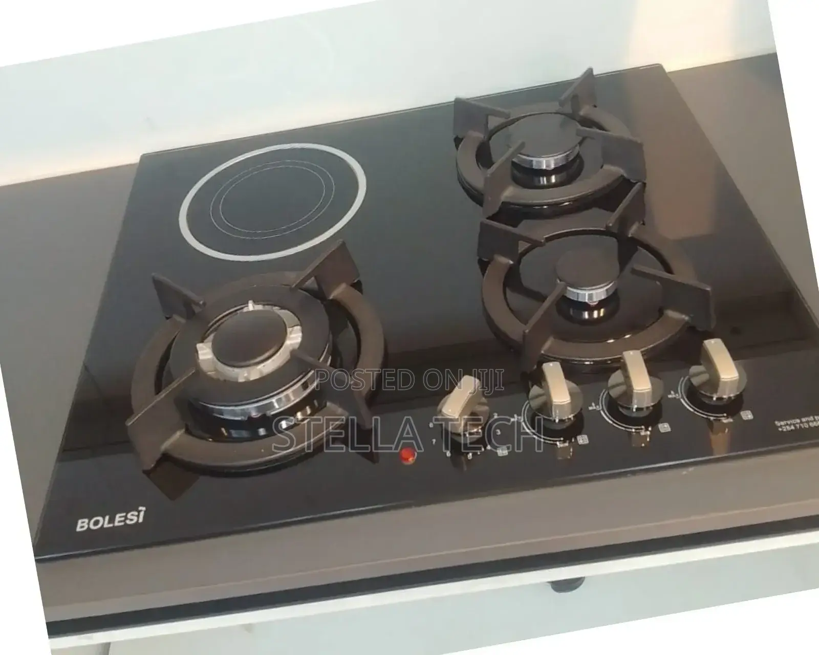 Bolesi Hob 3 Gas Burners +1 Infrared Electric With Gas Sensor