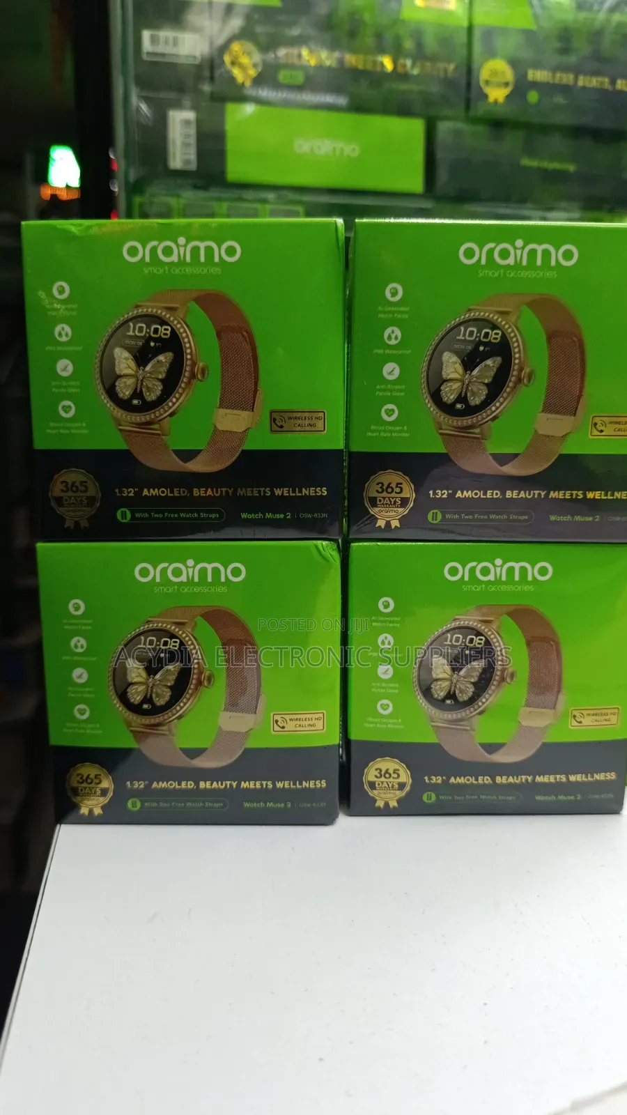 Oraimo Watch Muse 2 1.32" Amoled Display Smart Watch, Metallic Straps