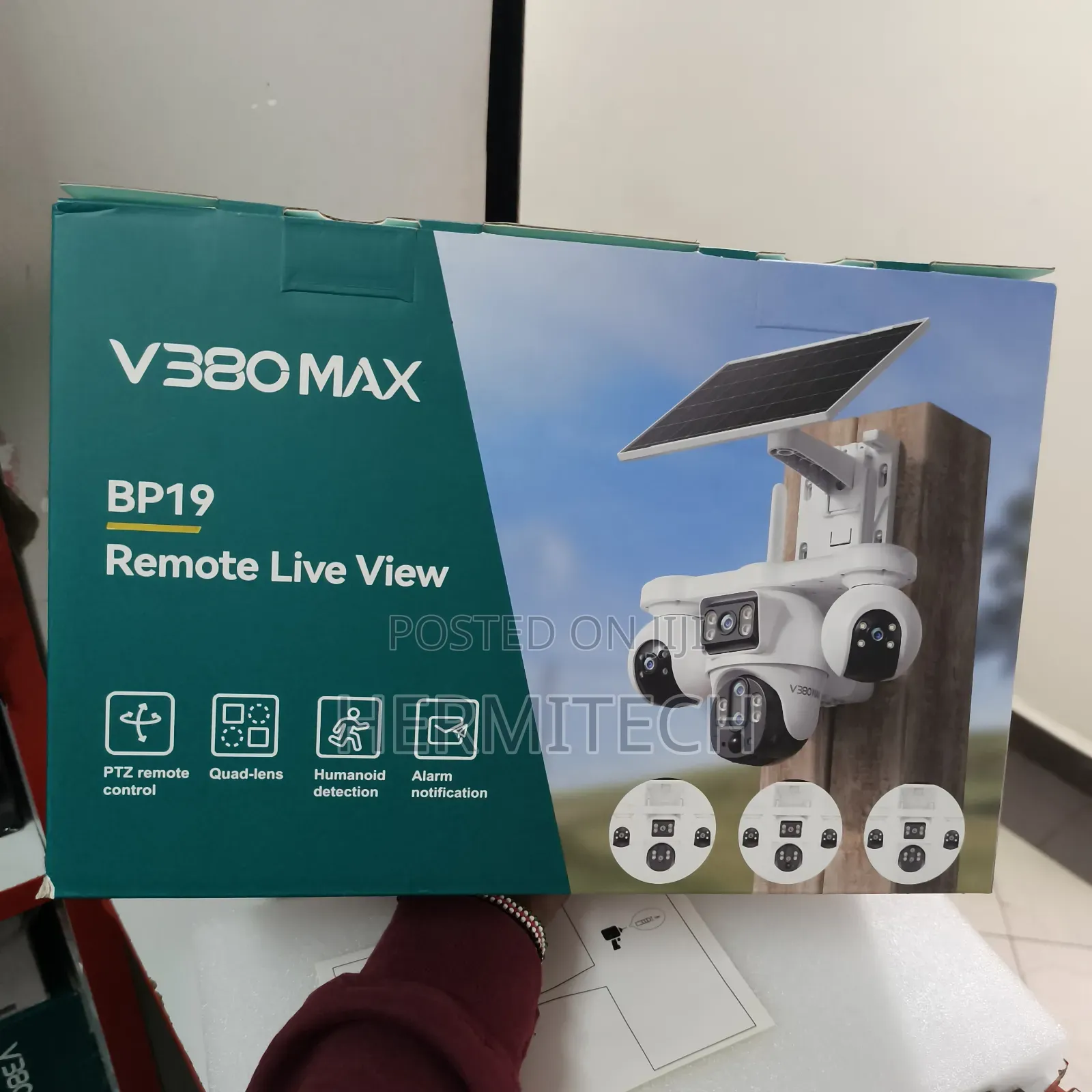 Outdoor 5lens CCTV Cameras Solar Powered PTZ Security Camera