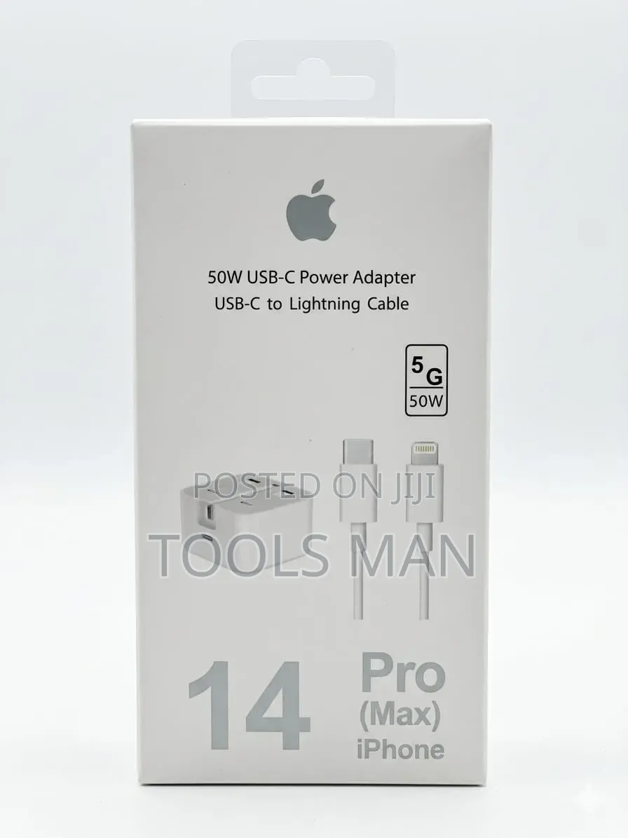 50w Fast Charger With Type-C to Lightning Cable for iPhone 14 Pro Max.