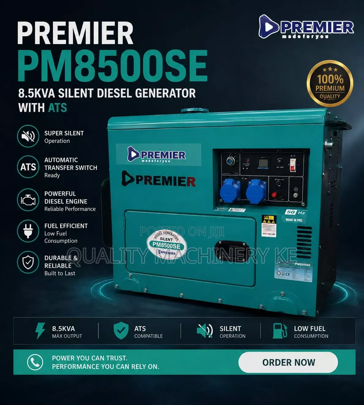 Powerful 6.5kva Silent Diesel Generator With Ats Premier